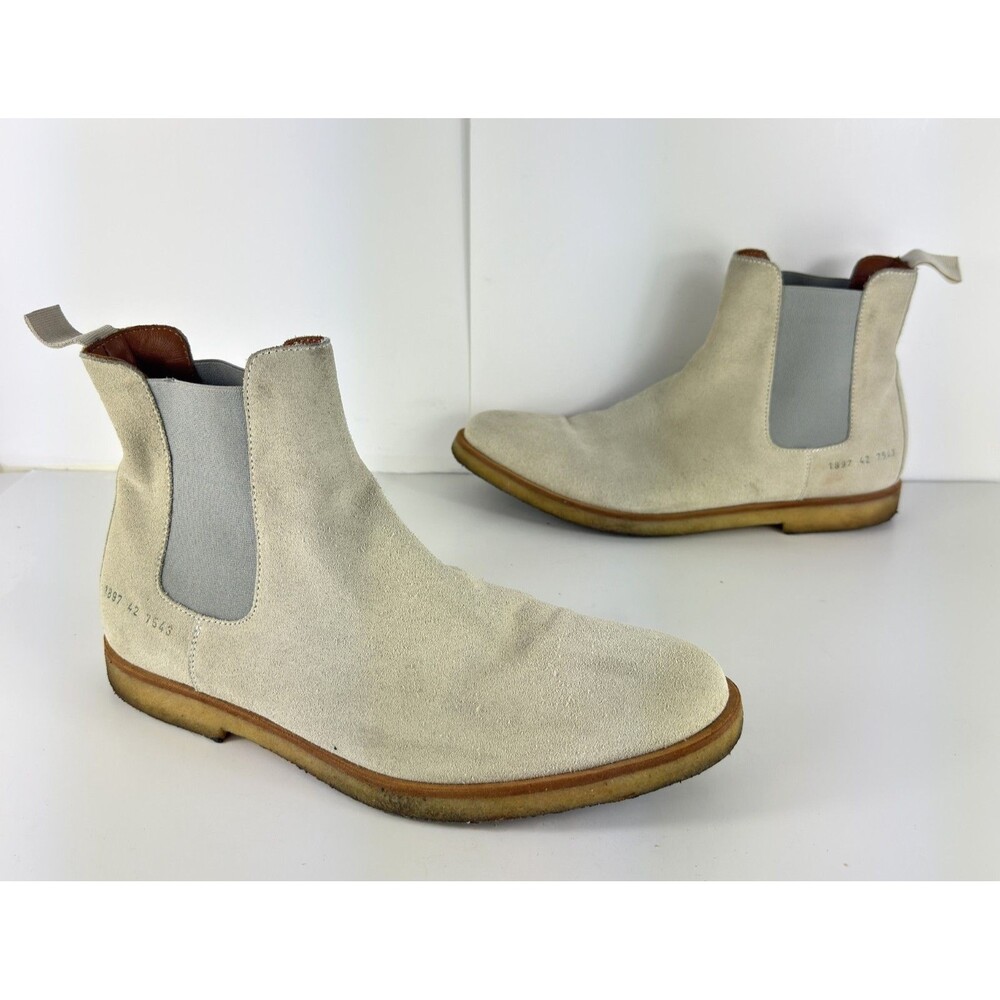 Common Projects Chelsea Boots Men's 42 EUR / 9 US Taupe Tan Suede Made in Italy